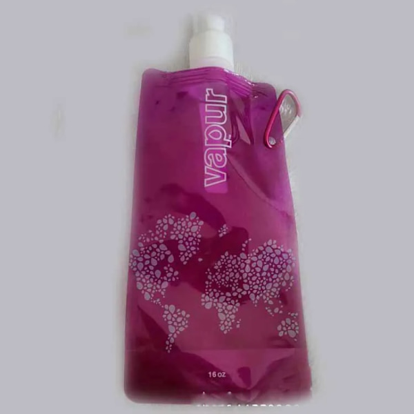 480/700 ml Bärbar Ultralätt hopfällbar vattenpåse Mjuk kolvflaska Utomhussport Vandring Camping Vattenpåse Vikbar vattenhink Rose red