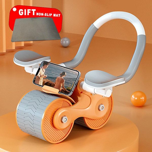 Ab Roller Wheel Automatisk Rebound Med Counter Anti-slip Maghjul Push-up Roll Trainer Gym Hem träningsutrustning without timer