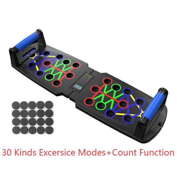 Fällbar 22/30 lägen Push-Up Board Hemma Push Up Träning Magmuskelförstärkning Bröstträning Sport Fitness 30Kinds Count Handle