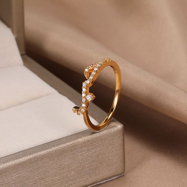 Islamiska smycken Kristall Arabiska Språk Kärleksringar Zirconia Bokstäver Stapelbara Ringar För Kvinnor Bröllopspresenter Bijoux Femme White 9
