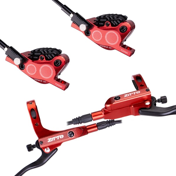 ZTTO MTB Hydrauliska bromsar 4 kolv bromsok M840 Bromsbelägg Skiva 160mm Set Cykelkomponenter Red-B