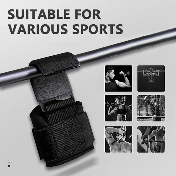 1ST Styrkrokar Nylon träningsremmar Hand-Bar handledsremmar Gym Fitness Krok viktrem för kroppsbyggande utrustning Red