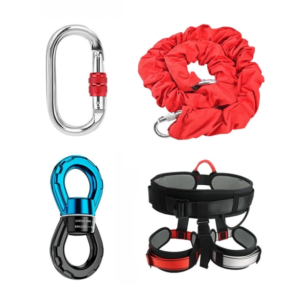 Bungydans Flygande upphängningsrep Antenn Antigravitation Yogasnöre Motståndsbandset Set Fitness Hem GYM-utrustning Basic set Red 61-70kg