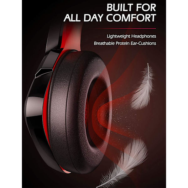 Spelheadset för Ps4, Ps5, Xbox One, PC, Kabelanslutna hörlurar med ljudisolering Mikrofon, Led Rgb-ljus, surroundljud för bärbar dator