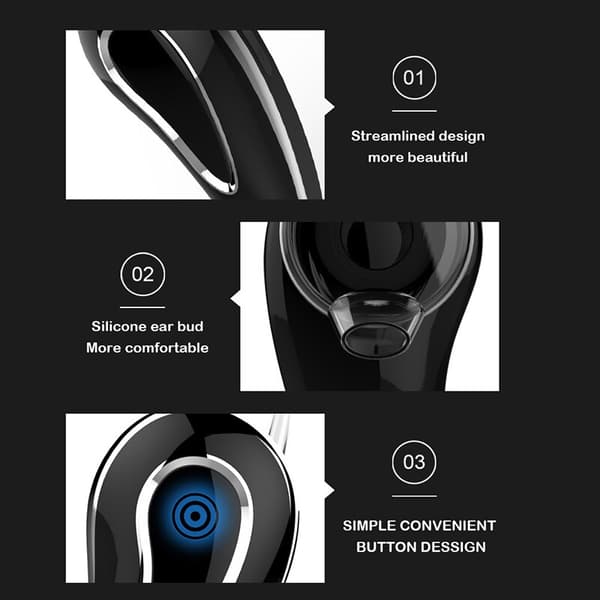 D9 Bluetooth Headset Handsfree Auriculares 5.0 wir Black with box