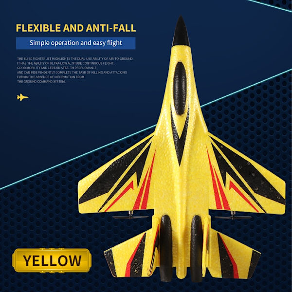 JIKEFUN Foam RC Jet Aircraft SU30 Plane 2.4G Radio Control Glider Fjärrkontroll Fighter Glider Flygplan Pojkar Leksaker för barn SU30 Red 2B