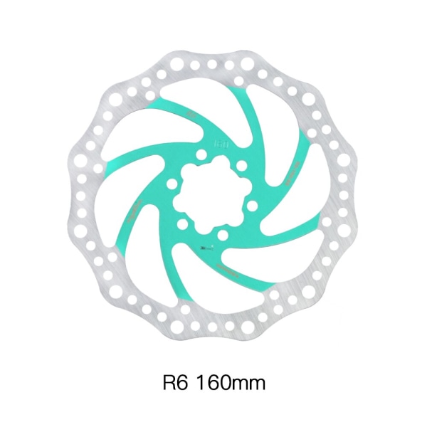 HASSNS R6 Mountain Bike Rotor 180mm 203mm Bromsskiva Mtb 160 MM Hydrauliska bromsar Set För Cykel Caliper Skivrotor Cykling R6 Green 160MM