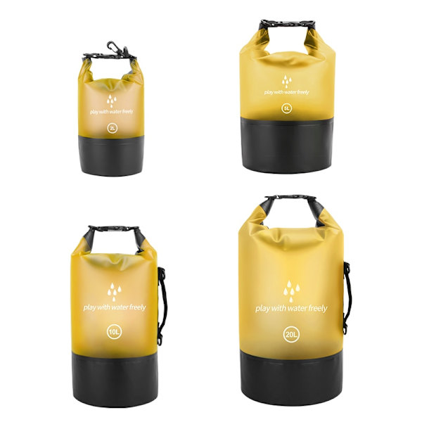PVC Vattentät Väska 5L 10L 20L Utomhusbadväska Dykning Kompressionsförvaring Torrväska För Man Kvinnor Kajakryggsäck Yellow 5L
