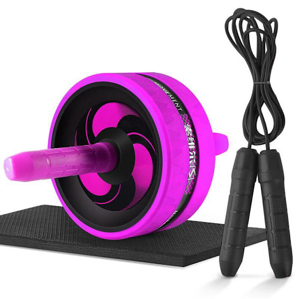 Nytt 2 i 1 Ab Roller&Jump Rope Noise Abdominal Purple C with Rope