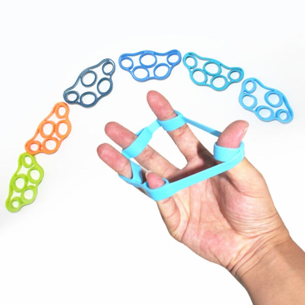 Fingerstärkare Träningssats Handgrepp Fingersträckare Speed ​​Up Rehabilitering Motståndsband Strengthener Gripper Set 2 pcs
