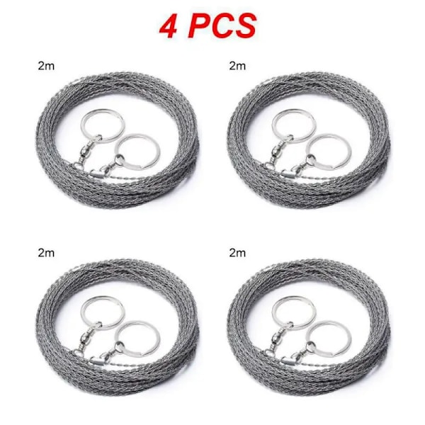 1~5 ST Bästa utomhus handritade repsåg 304 rostfritt stål trådsåg Camping Livräddande träbearbetning Superfin handsåg tråd 5M Style B 4pcs