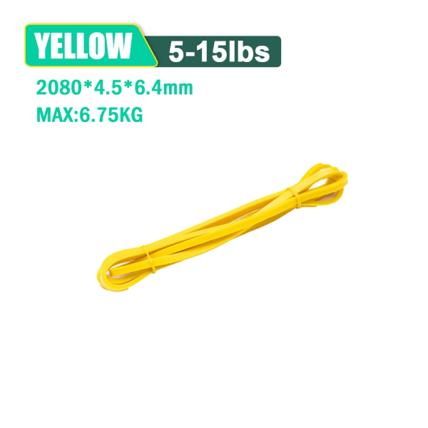 Tufft Latex Resistance Band Elastiskt Träning Styrka Pull-Ups Hjälpband Pilates Gym Fitness Styrketräning 5-15LB Yellow