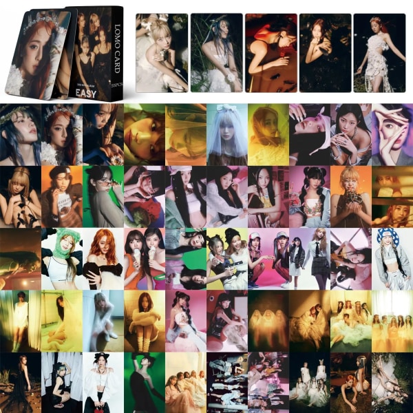 55st/kartong Kpop LE SSERAFIM 3:e minialbum EASY lomo-kort IU de vinnande fotokorten för studentfotokort IU-1