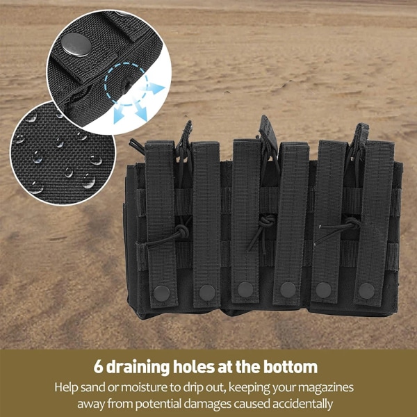 Tactical Molle Pouch Triple Magazine Pouch Dubbellager Mag-påsar Universal patronhållare för M4 M14 M16 AK AR Green