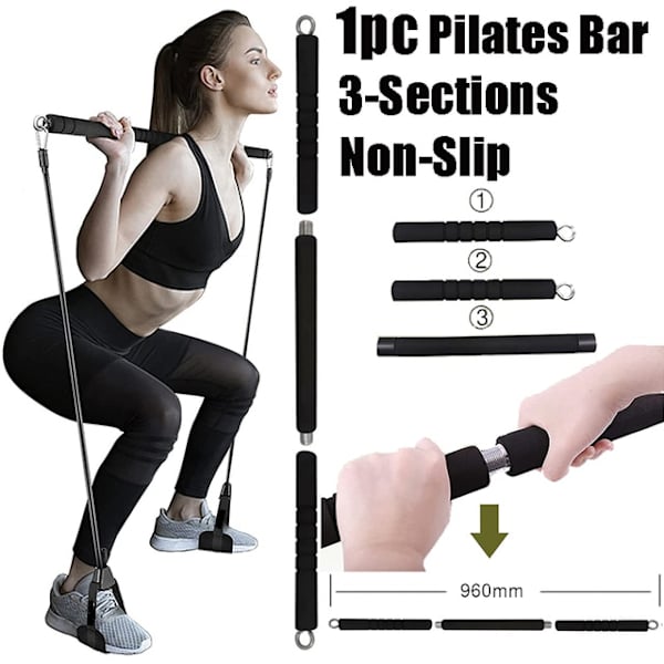 Träningsbar Fitness Motståndsband Set Pilates Yoga Pull Rope Träningsträning Expander Gymutrustning för hemkroppsbyggande only Bar-1pcs