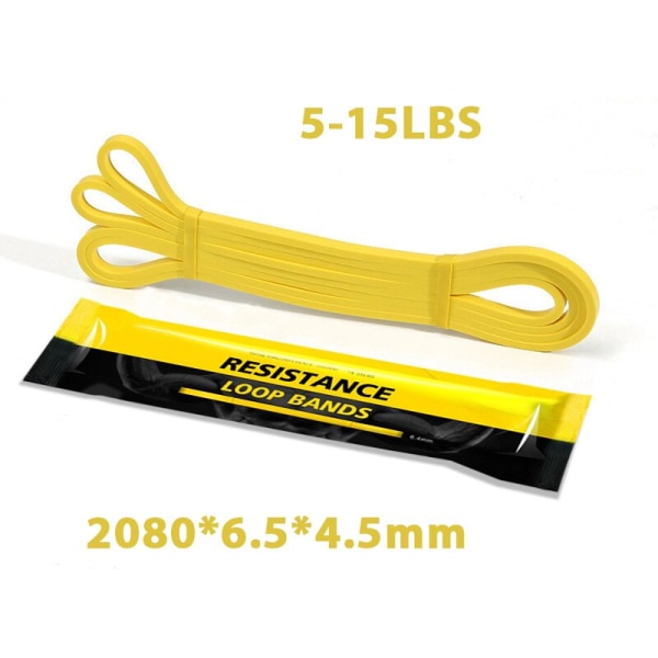Fitness Band Pull Up Elastiska band Gummimotstånd Loop Power Band Set Hemgym Träning Expander Stärka Träning 15LB Yellow