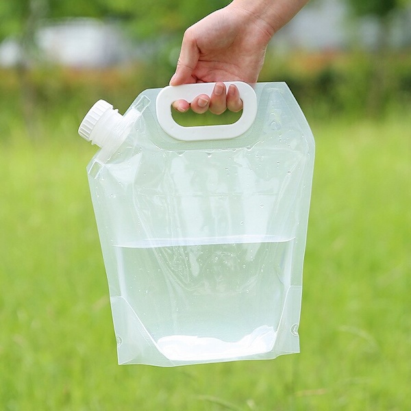 3L/5L Multi-purpose Sport Bärbar hink Förvaringsbehållare Flaska Utomhus Resor Camping Bälte Handtag Vikbar vattenpåse 3L-T