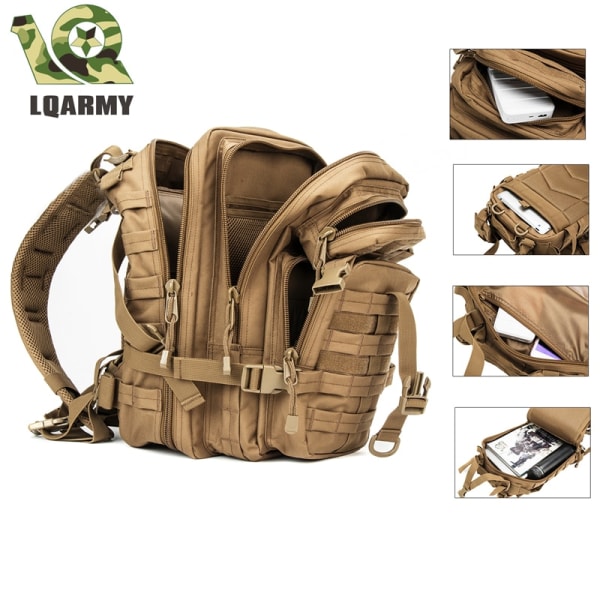 30L militär taktisk ryggsäck Army Molle Assault Ryggsäck Herr Dam Ryggsäckar Resa Camping Jakt Vandring Expanderbar ryggsäck Camo Green