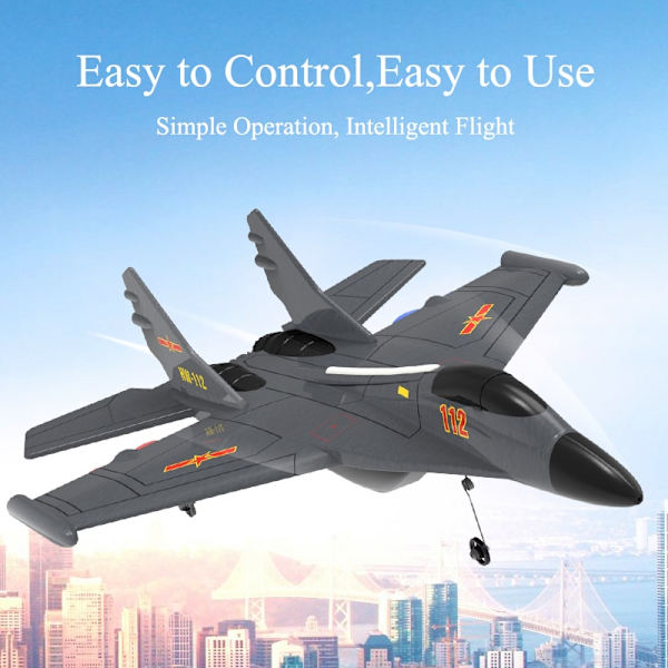 Äkta auktorisering J-11 1:50 RC Fighter Plane 2,4G 2CH Fjärrkontroll Skumflygplan med belysning J 11 flygplansleksaker för pojkar J-11 1x500mAh Grey