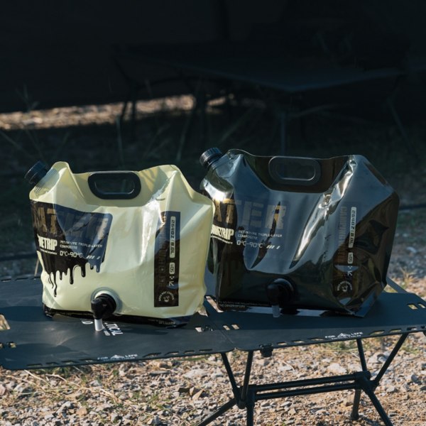 5/8 liters vattenpåse Förtjocka hopfällbar vattenhink Bärbar utomhusvattenbehållare Hopfällbar påse med kran campingtillbehör White 5L