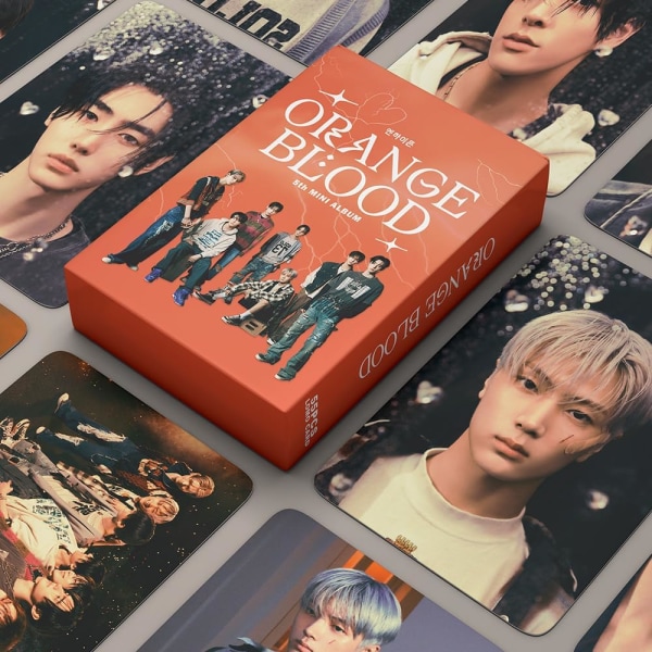 Kpop ENHYPEN 55st ENHYPEN Lomo Cards ENHYPEN Orange Blood Album Lomo Cards Enhypen Poster Cards for Fans (B)