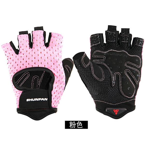 Professionell Fitness Gym Handskar Cykeltillbehör Halvfinger Män Kvinnor Power Tyngdlyftande Handskydd Cykeltillbehör Pink922 XL