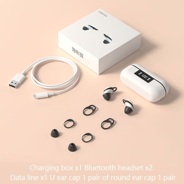 2022 Bluetooth hörlurar TWS trådlös hörlurar Touc Black