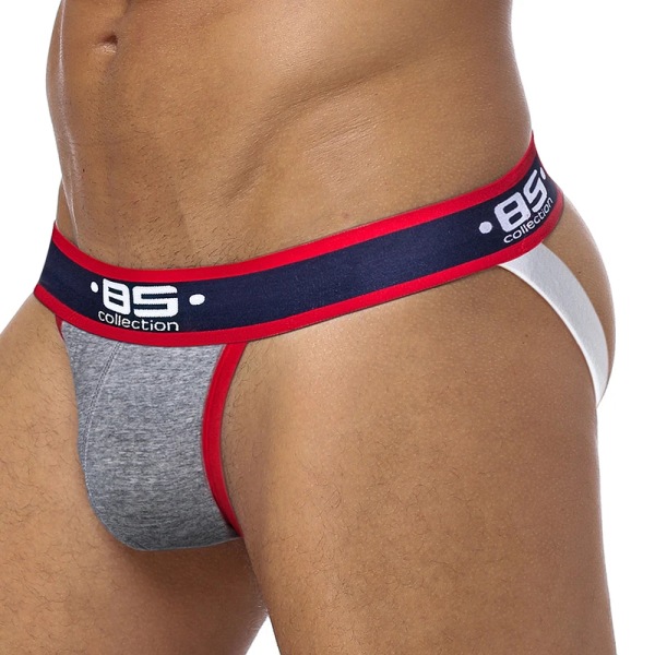 ORLVS Hot Bekväm Tight Herr Underkläder Strings Jockstrap Rygglös Andningsbar bomull Jockstrap Homme Slip Erotisk String Homens Gray XXL