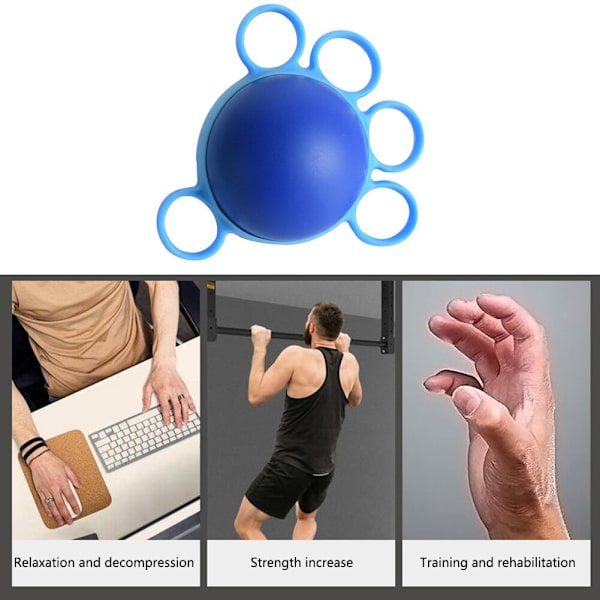 Hand Gripper Strengthener Ball Silikon Finger Träning Muskel Avslappning Handled Styrketränare Fitness Arm Träning Rehabilitering 10lb Blue Silicone