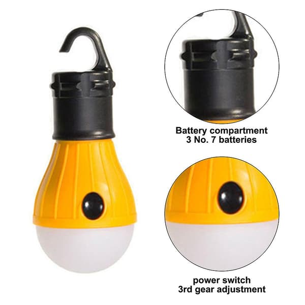 Campingtält Lantern Bulb Campingutrustning för campingvandring Backpacking yellow