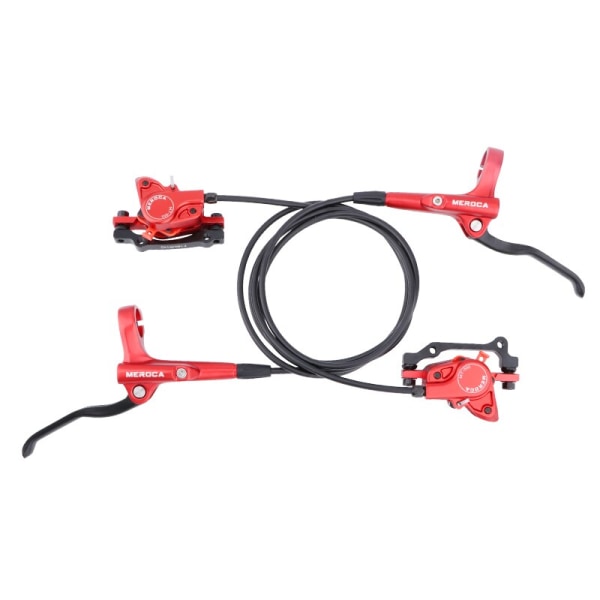 MEROCA MTB Hydrauliska bromsar Cykelset Set För Mountainbike Dubbeltryckande kolvok Med Rotor 160mm Cykling ME2 L-Rear Gold