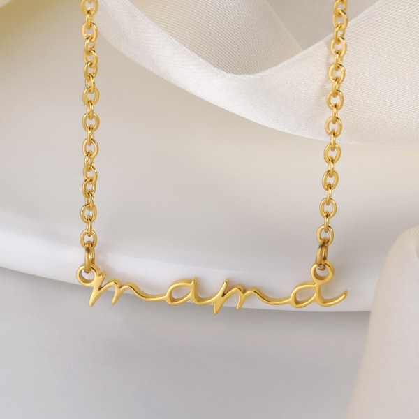 Mors dag liten bokstav mama hänge halsband Fo Rose Gold ND0367