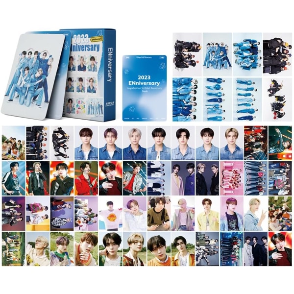 55 st KPOP ENHYPEN Lomo-kort ENHYPEN Enniversary 2023 Album ENHYPEN Present Merchandise Gratulationskort för fans