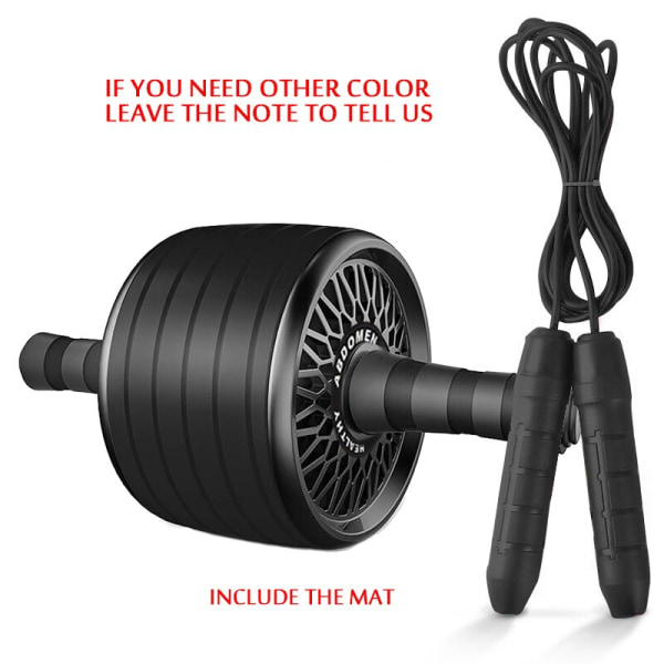 Nytt 2 i 1 Ab Roller&Jump Rope Noise Abdominal Black D with Rope