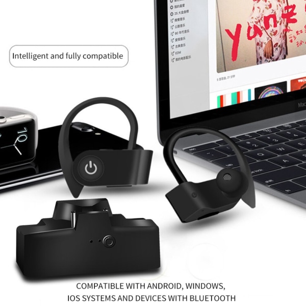 TWS 3 Trådlösa hörlurar Bluetooth Headset Sports E Red