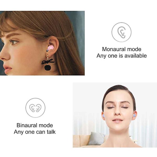Trådlösa hörsnäckor Bluetooth hörlurar Mini Bluetooth öronsnäckor Super Bass Trådlöst Headset Med LED Power Display Case, Sport In-ear Earbuds W