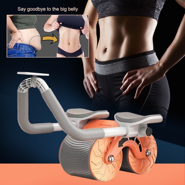 Magmuskler Fitness Wheel Training Bantning Fitness Abs Roller Bodybuilding Buken Roller Wheel Magträningsutrustning Orange timer