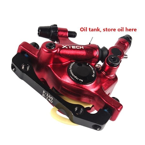 ZOOM HB100 MTB Hydrauliska bromsar Set Cykelok Skivbromsar För Mountainbike Knuffar Bromsok Kolv Cykling Med Rotor 160mm 1 pair red