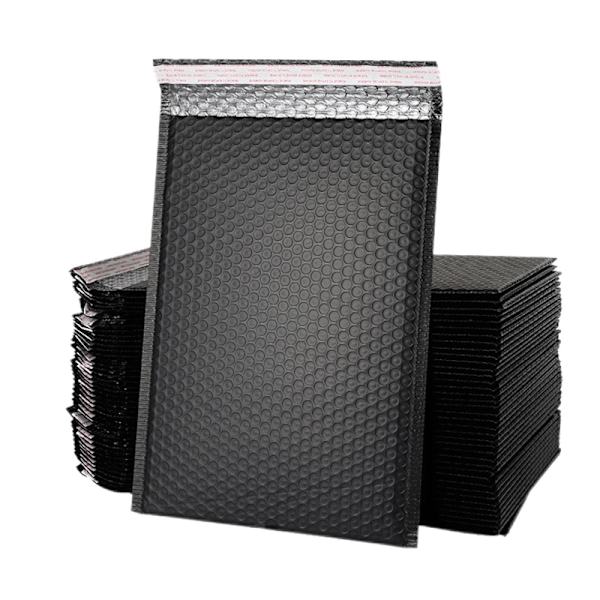 50 Styck Rosa Poly Bubble Mailers Vadderade kuvert Bulk Bubble Fodrade Wrap Polymailer påsar för frakt Förpackning Maile Self Seal black-50pcs 13*18cm