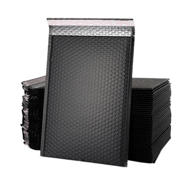 50 Styck Rosa Poly Bubble Mailers Vadderade kuvert Bulk Bubble Fodrade Wrap Polymailer påsar för frakt Förpackning Maile Self Seal black-50pcs 15*20cm