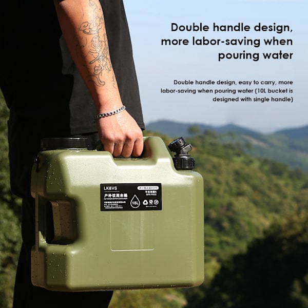 25L vattenflaska förvaringskran Camp vattenpåse Bärbar PE-hink Utomhuscamping Matklassad PC-plasthink Dricka 대형물통 10L Water Bucket