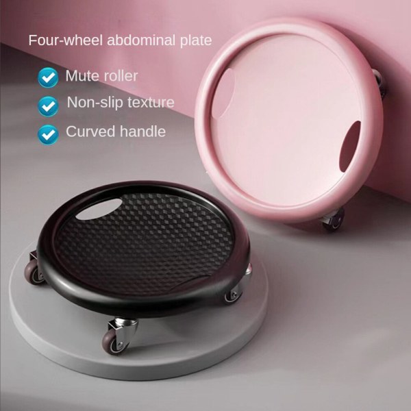 Ab Wheel Roller Fitness Glidskiva Magmuskeltränare Bodybuilding Mute Gliding Plate Abs Trainer Hem Gym Utrustning Pink