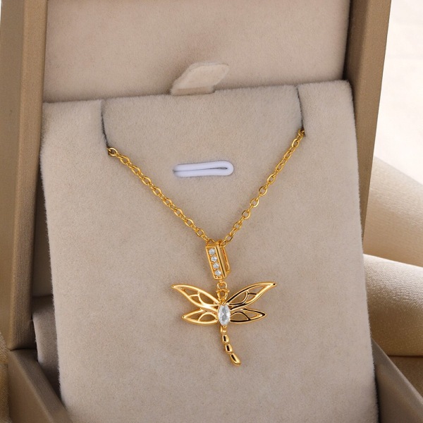 Zirkoner Rose Flower Halsband För Kvinnor Guld Färg Smycken Populära Element Kristaller Kors Hjärta Blad Hästsko Kärlek Halsband N05700P-5