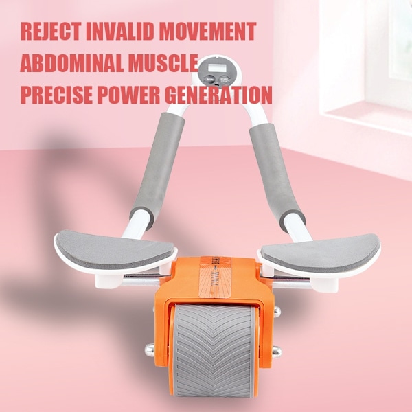 Automatic Rebound AB Rullhjulsträning med armbågsstöd Fitness för att stärka kärnmusklerna orange with Timer