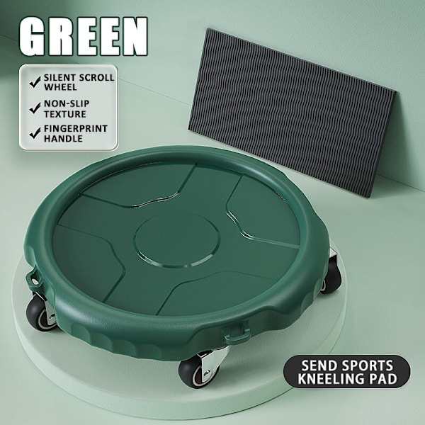 Bärbar bukskateboard Glidskiva Abdomin GREEN