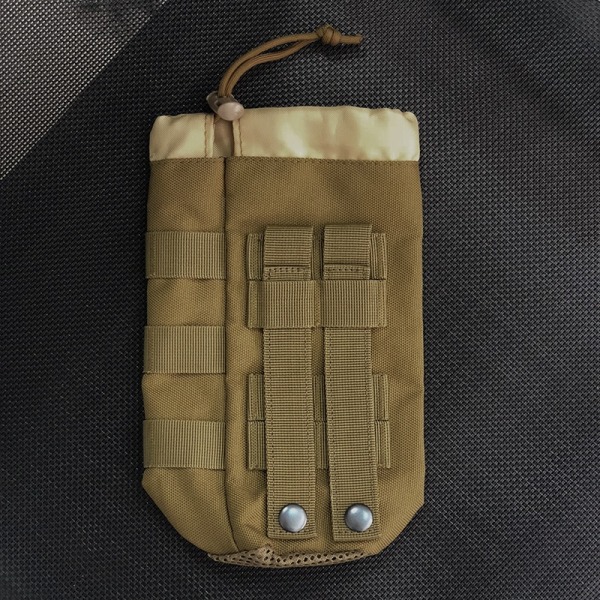 Tactical Molle Vattenflaskväska Militär Utomhuscamping Vandring Dragsko Vattenflaskhållare Multifunktionsflaskpåse Khaki with strap