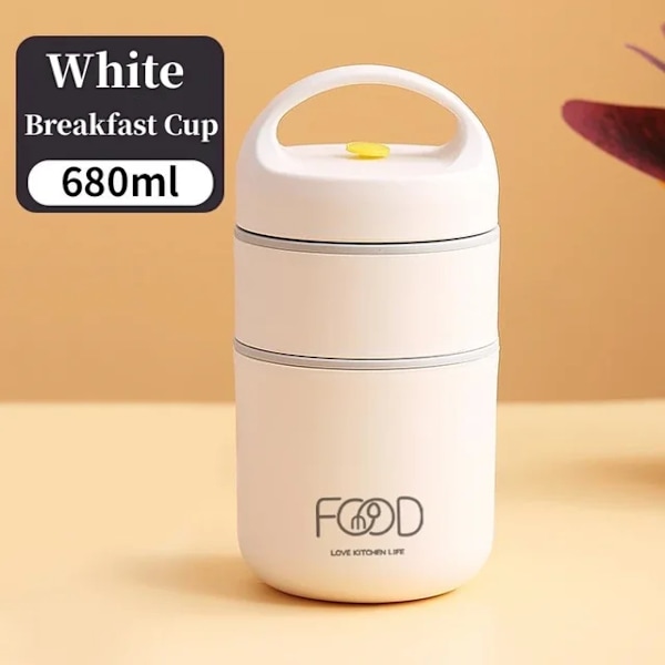 Rostfritt stål Vakuum Thermal Lunchlåda Isolerad Lunchpåse Mat Varmare Soppakopp Termosbehållare Lunchlåda för barn Tupper 2 Layer Lunch Box Good Insulation