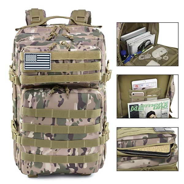 Amazon utomhussportsväska 3D för män vilda campingsporter utomhus bergsbestigning kamouflage taktiska ryggsäckar Grey