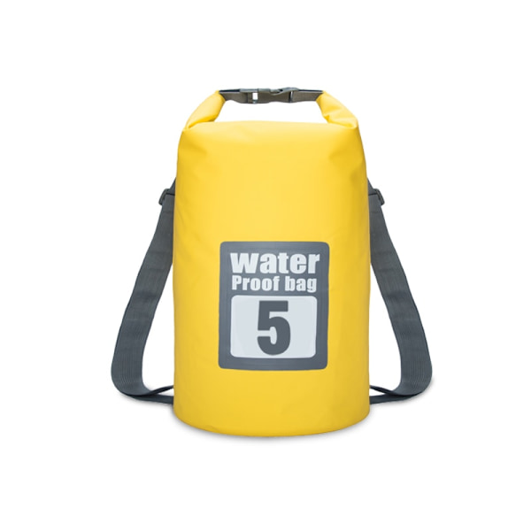 PVC Vattentät Torrväska 5L/10L/15L/20L/30L Utomhusdykning Vikbar förvaring Strandsimväska Rafting River Ocean Ryggsäck 5L Yellow