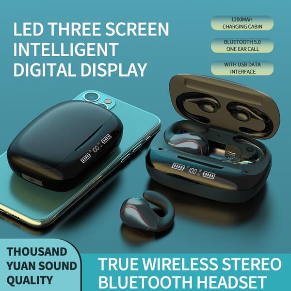 T20 TWS trådlös hörlur Bluetooth 5.0 Stereo Ear Black